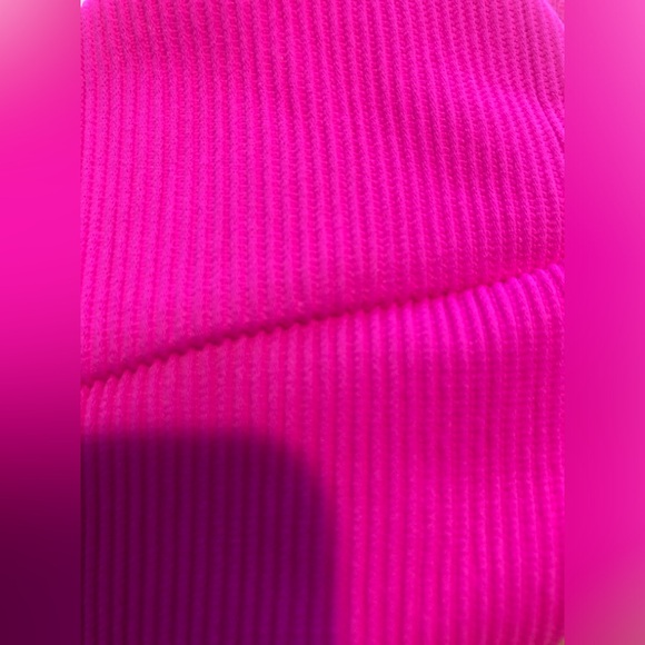 NWT Kulani Kini Flamingo hot Pink Ribbed Bikini size Large - Picture 7 of 13